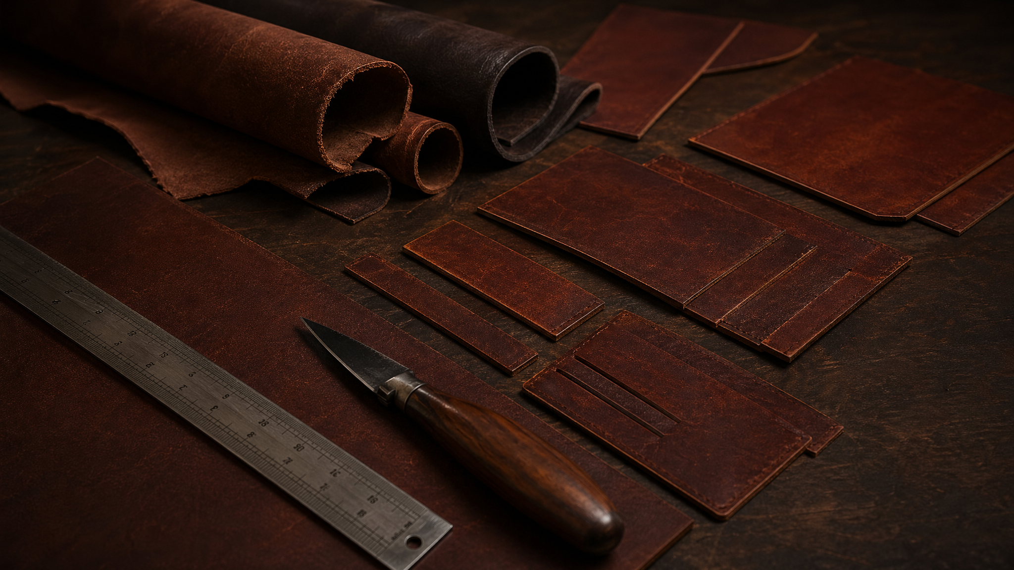 Leather goods making process: Cutting